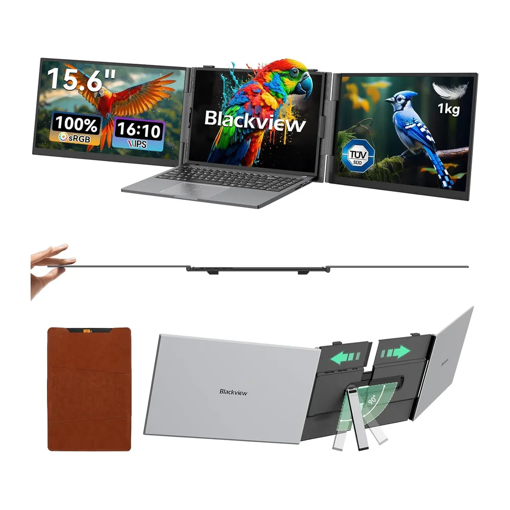 Blackview DCM8 Monitor Portátil Triple Ultradelgado,15,6" FHD 1080P IPS Extensor Pantalla Portátil Ordenador