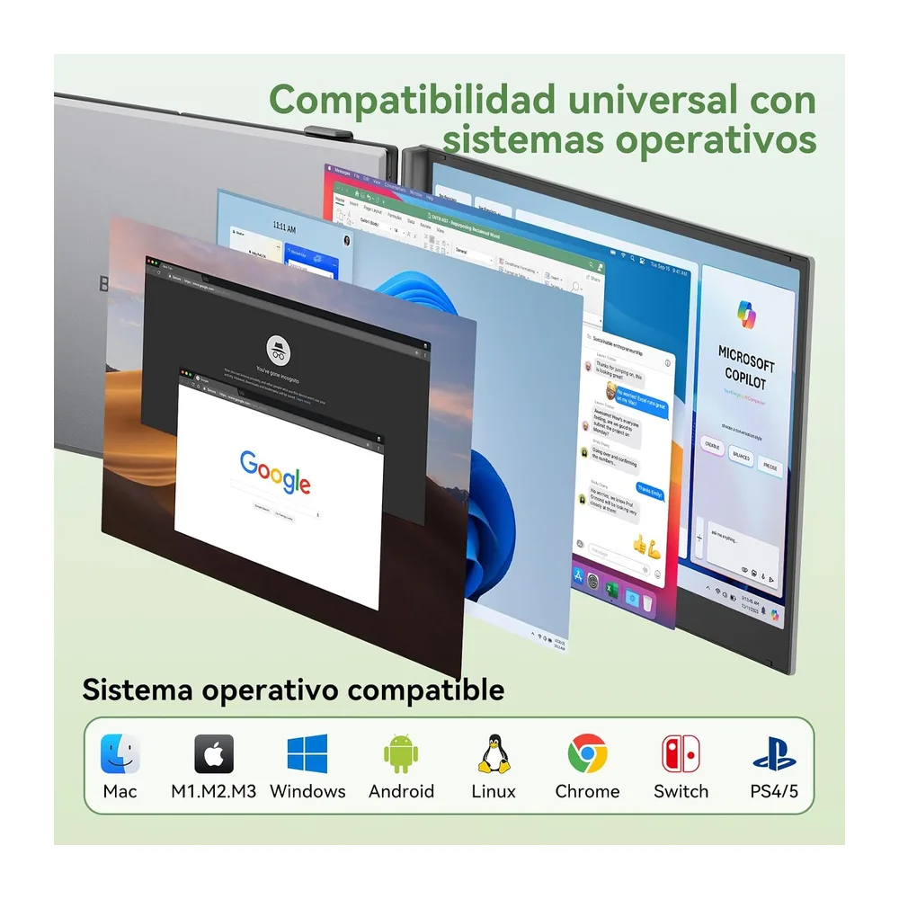 Blackview DCM8 Monitor Portátil Triple Ultradelgado,15,6" FHD 1080P IPS Extensor Pantalla Portátil Ordenador — 5