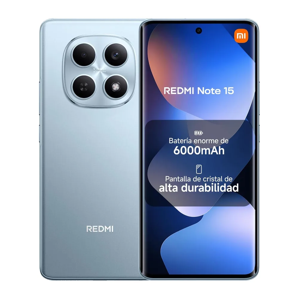 XIAOMI REDMI Note 15 Smartphone de 8+256GB Azul Glaciar batería de 6000 mAh
