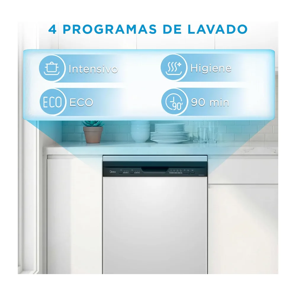 Midea Lavavajillas 60 cm+++ Blanco para 12 servicios — 2