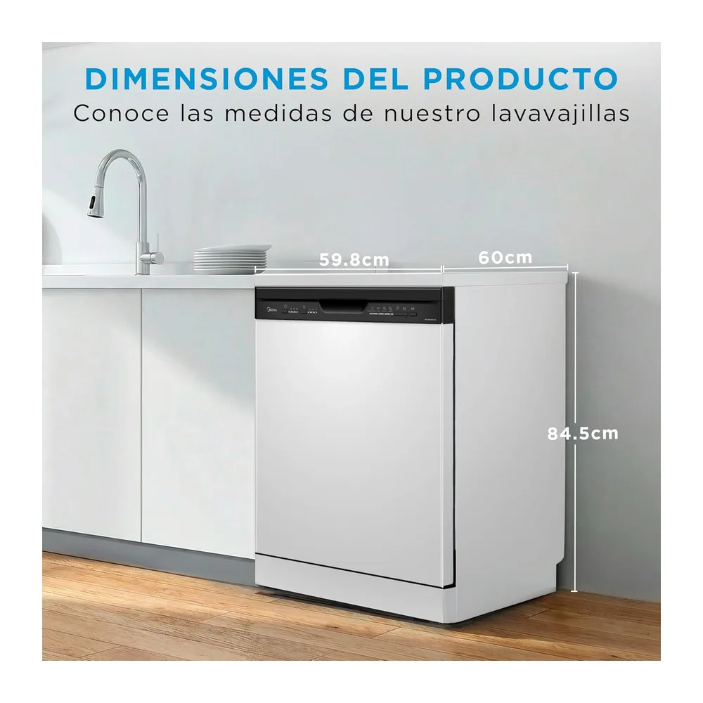 Midea Lavavajillas 60 cm+++ Blanco para 12 servicios — 4