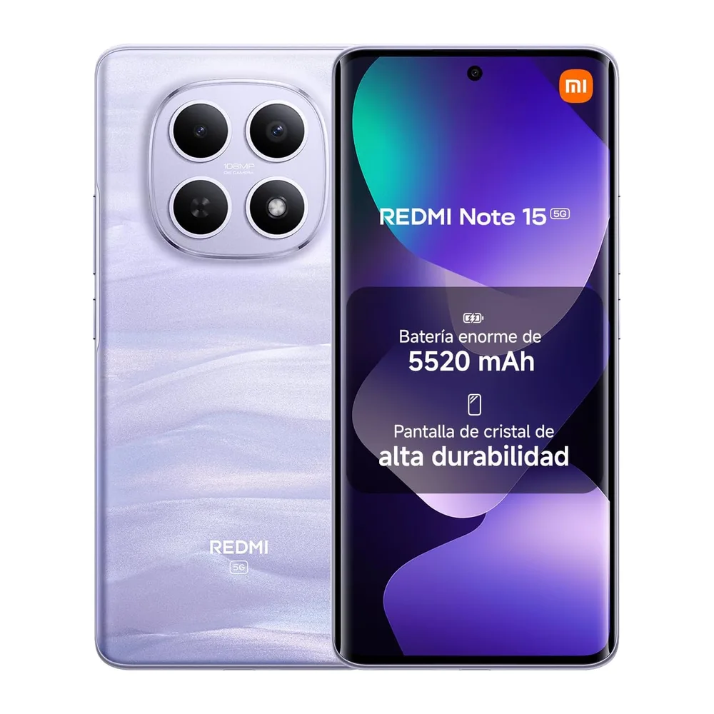 XIAOMI REDMI Note 15 5G Smartphone 8+256GB Morado batería de 5520 mAh