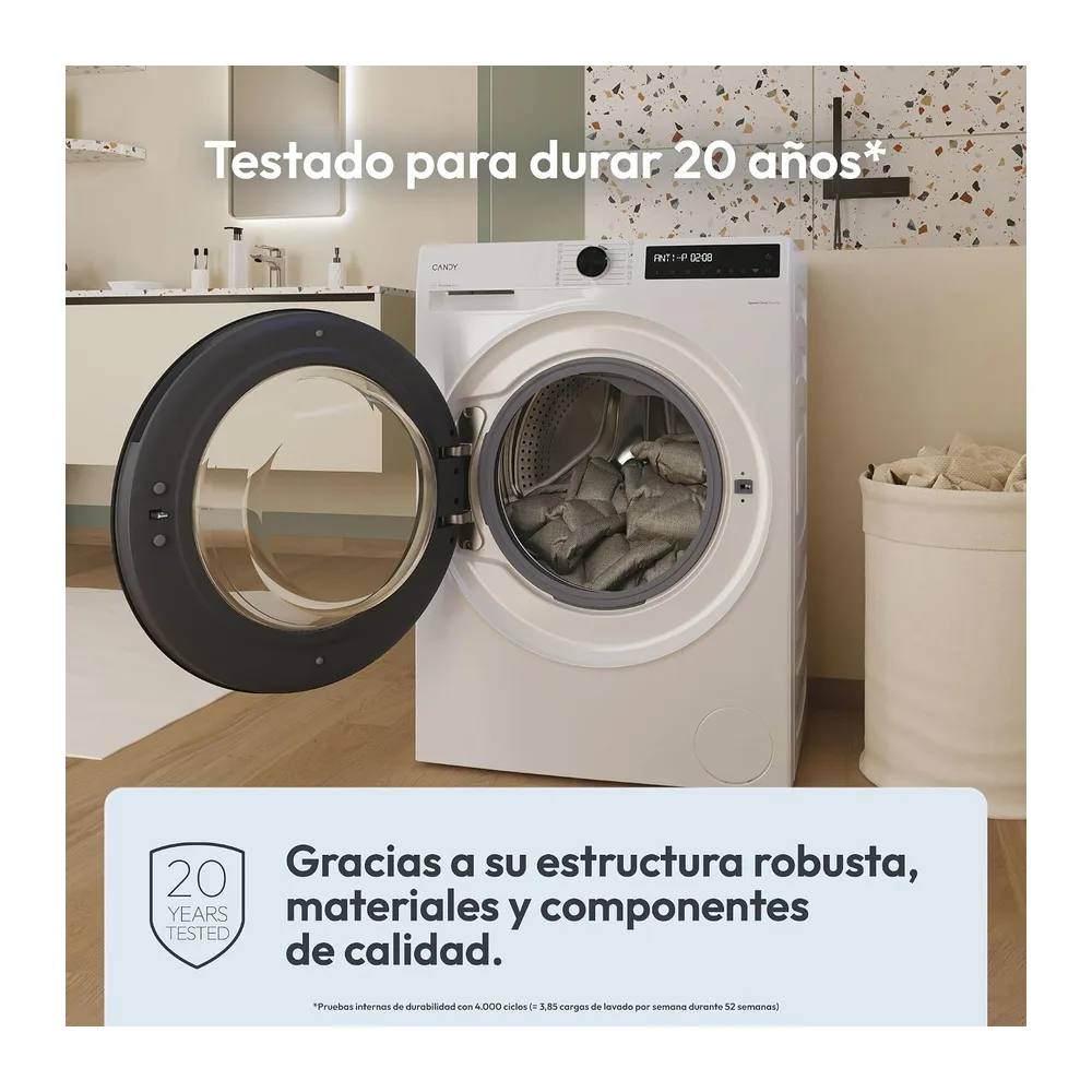 Candy ProWash 500 BR 49SBL8-S, Lavadora 9 KG, 1400 RPM, Display Digital, Conectividad WIFI, 16 Ciclos, Motor — 6