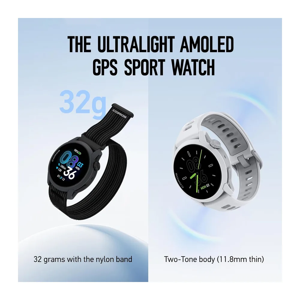 COROS Pace 4 Reloj GPS Deportivo Ultraligero- Negro Silicona — 2