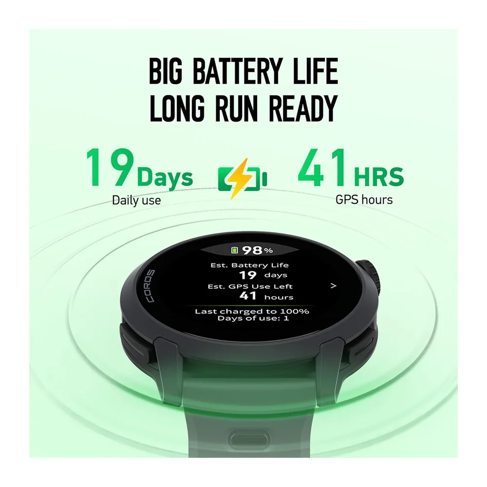 COROS Pace 4 Reloj GPS Deportivo Ultraligero- Negro Silicona — 4