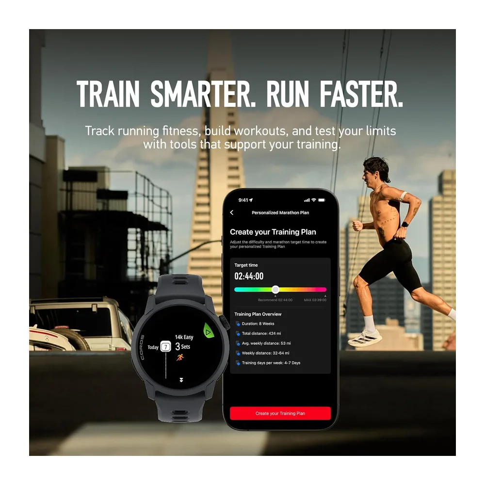 COROS Pace 4 Reloj GPS Deportivo Ultraligero- Negro Silicona — 6