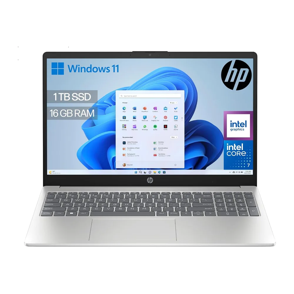 HP 15-fd0405ns - Ordenador portátil de 15.6" FHD (Intel Core 7 150U, 16GB RAM, 1TB SSD, Intel Graphics,