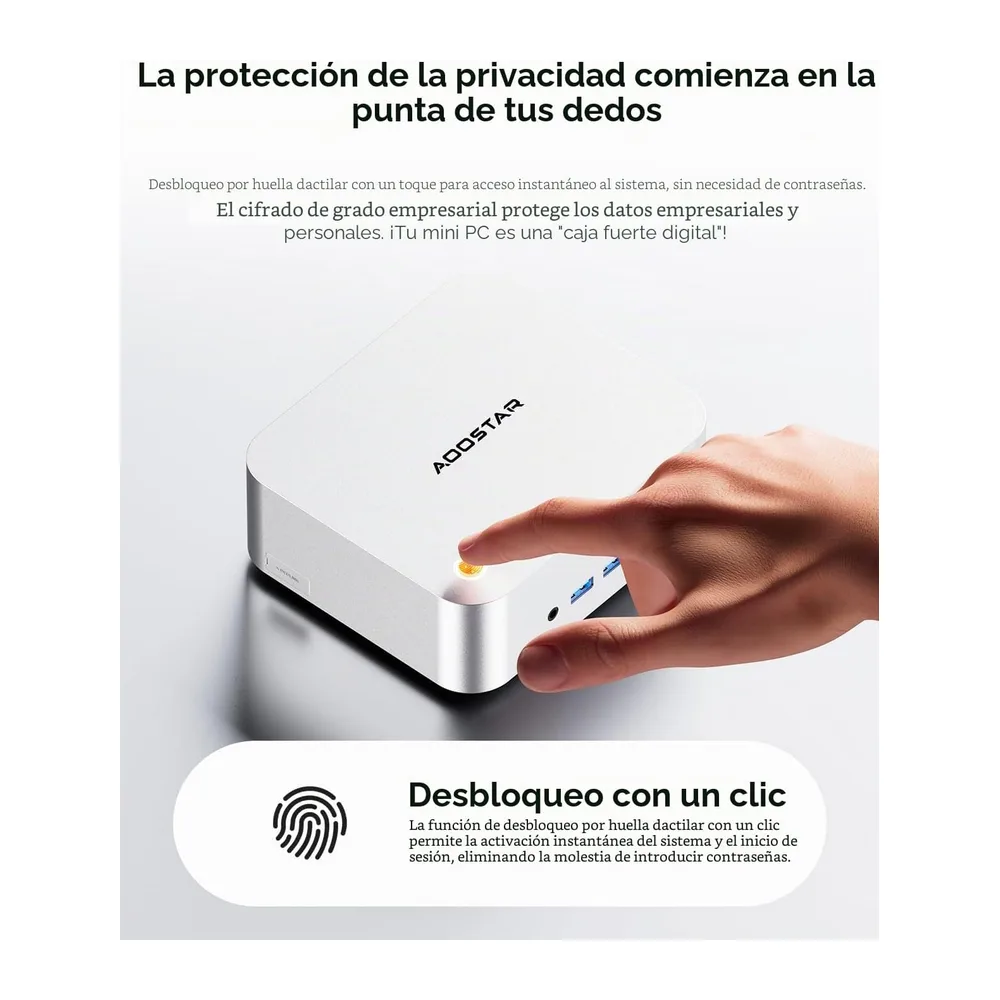 AOOSTAR MACO Mini PC Ryzen 7 Pro 8845HS(hasta 5,1GHz) Mini Ordenador Sin RAM Sin M.2 SSD — 3