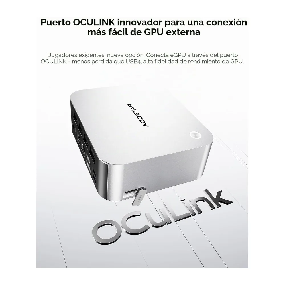 AOOSTAR MACO Mini PC Ryzen 7 Pro 8845HS(hasta 5,1GHz) Mini Ordenador Sin RAM Sin M.2 SSD — 5