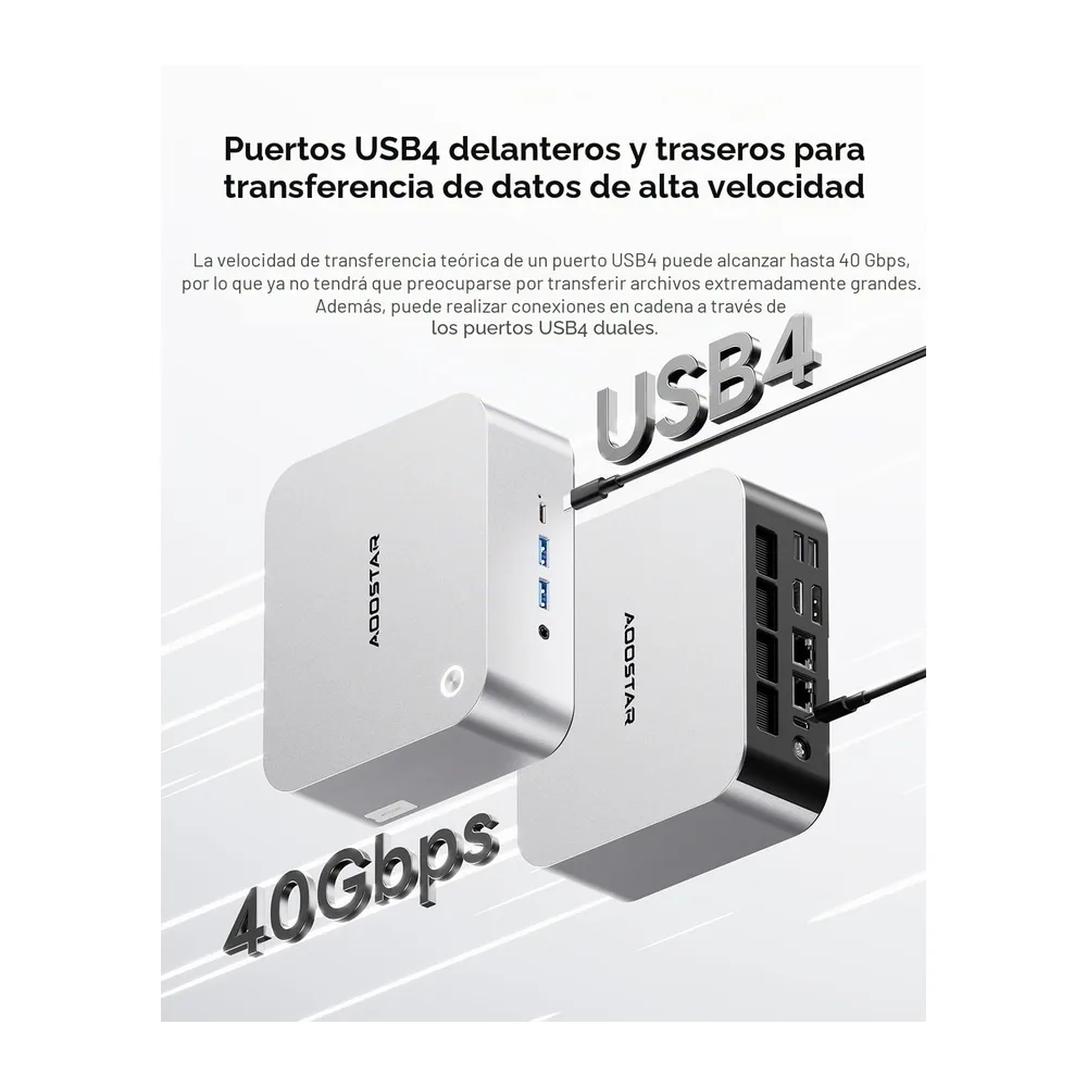 AOOSTAR MACO Mini PC Ryzen 7 Pro 8845HS(hasta 5,1GHz) Mini Ordenador Sin RAM Sin M.2 SSD — 6