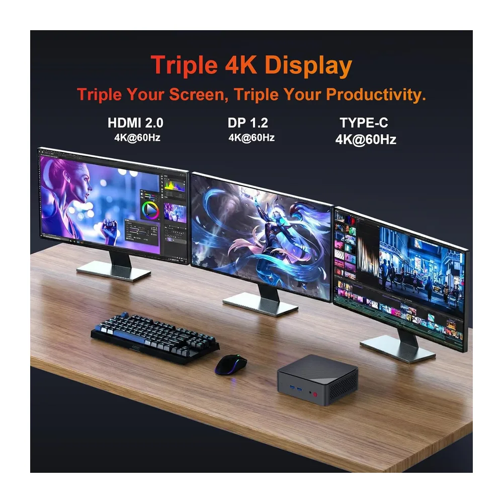 AWOW Mini PC AMD Ryzen Embedded R2514 (4 núcleos — 5