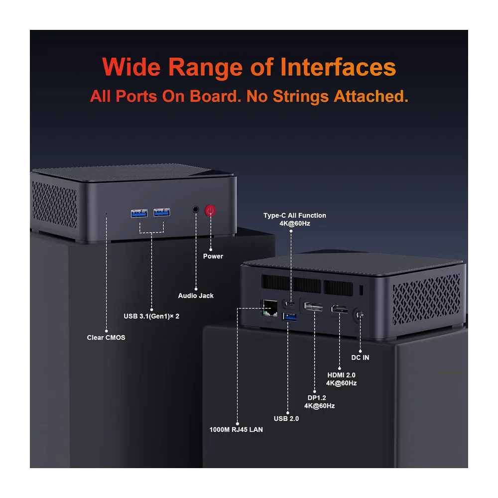 AWOW Mini PC AMD Ryzen Embedded R2514 (4 núcleos — 6