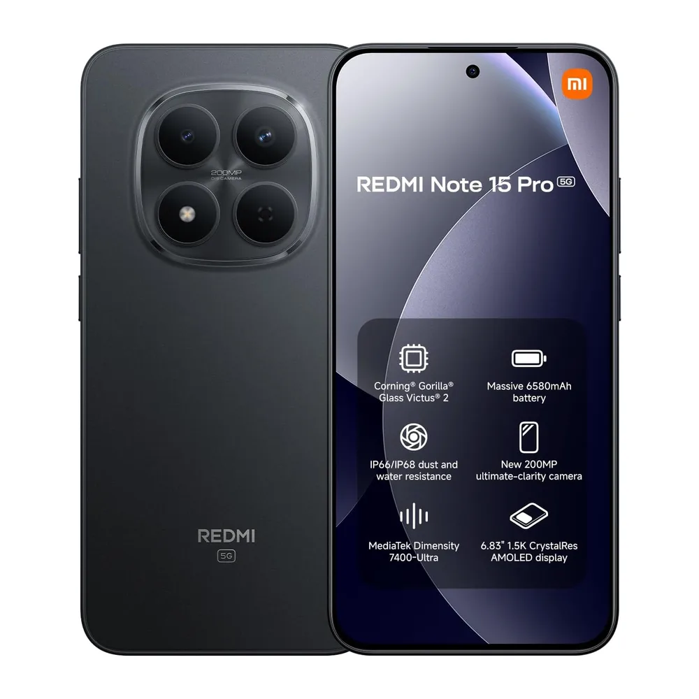 Redmi Note 15 Pro 5G 8+256 Black (No Power Adapter Included) [Clase de eficiencia energética B]