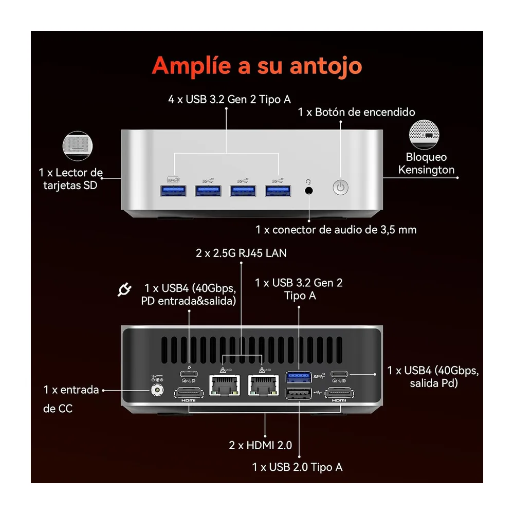 GEEKOM A7 MAX Mini PC AI (2026) con AMD Ryzen 9 7940HS — 6