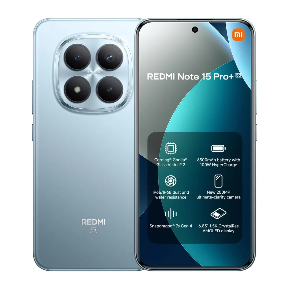 XIAOMI REDMI Note 15 Pro+ 5G - Smartphone de 12+512GB, Pantalla AMOLED 6,83" 1.5K AMOLED, Snapdragon 7s Gen