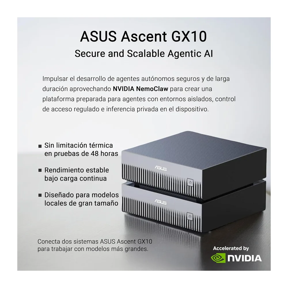 ASUS Ascent GX10 - Ordenador de sobremesa (NVIDIA GB10, NVIDIA Blackwell GPU, 128GB LPDDR5X, 4 TB SSD, NVIDIA — 5