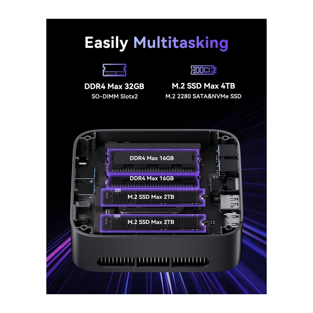 ACEMAGIC K1 Mini PC,AMD Ryzen R2544(4C/8T,3.7GHz) 8GB DDR4 256GB SSD — 4