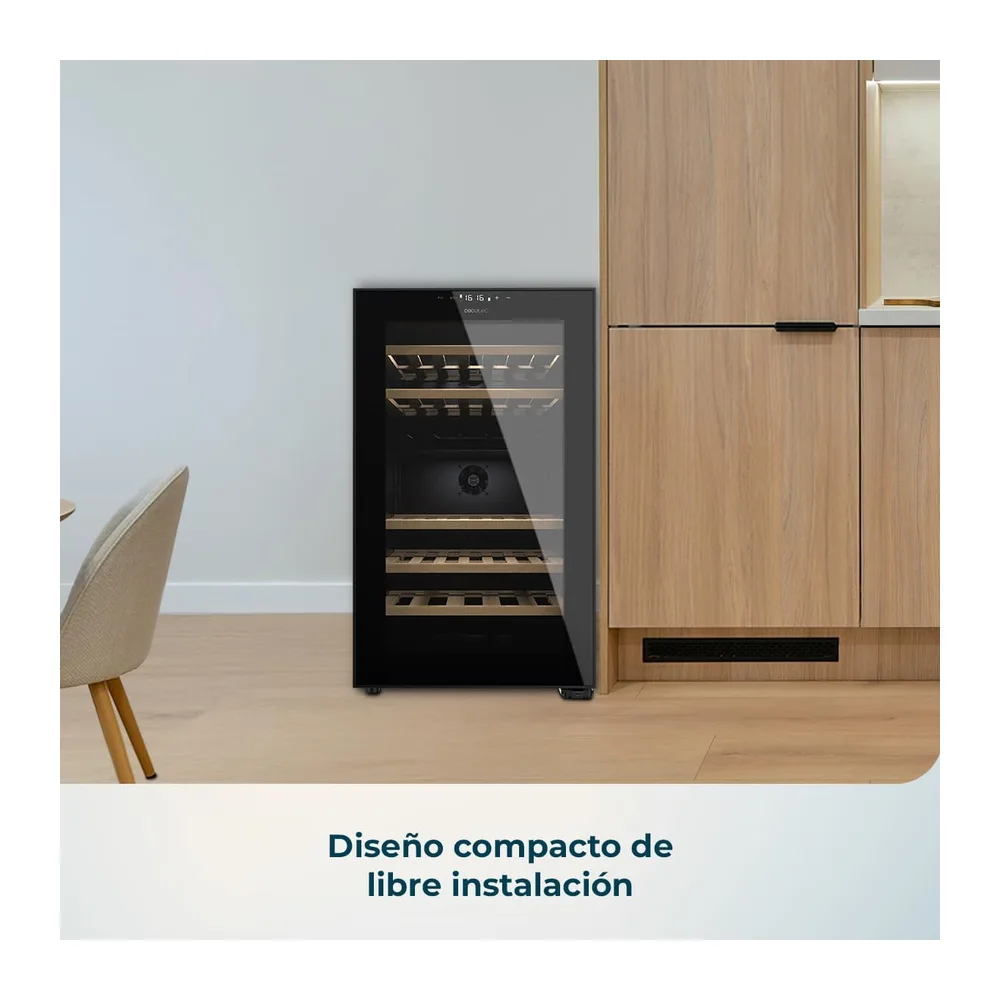 Cecotec Vinoteca 52 Botellas con Doble Zona Temperatura Bolero GrandSommelier Duo 52000 Black. Compresor — 3