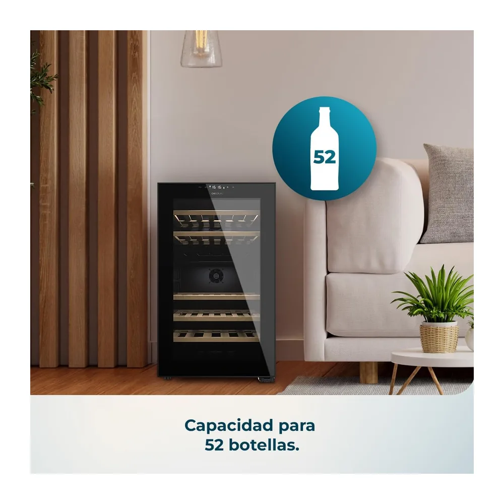 Cecotec Vinoteca 52 Botellas con Doble Zona Temperatura Bolero GrandSommelier Duo 52000 Black. Compresor — 4