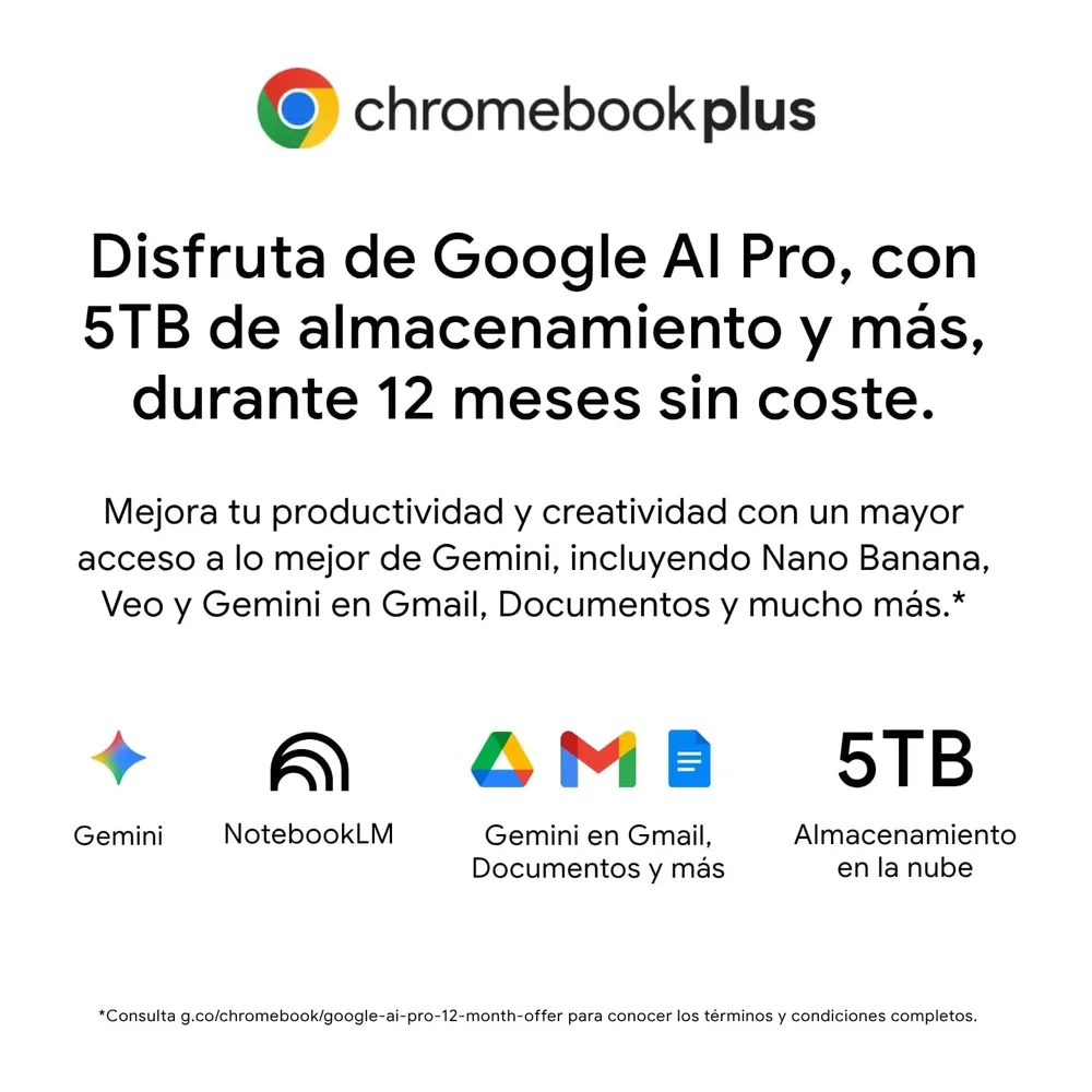 Acer Chromebook Plus, Portátil 14" WUXGA, Intel 3 N355, 8GB RAM, 256 GB SSD — 5