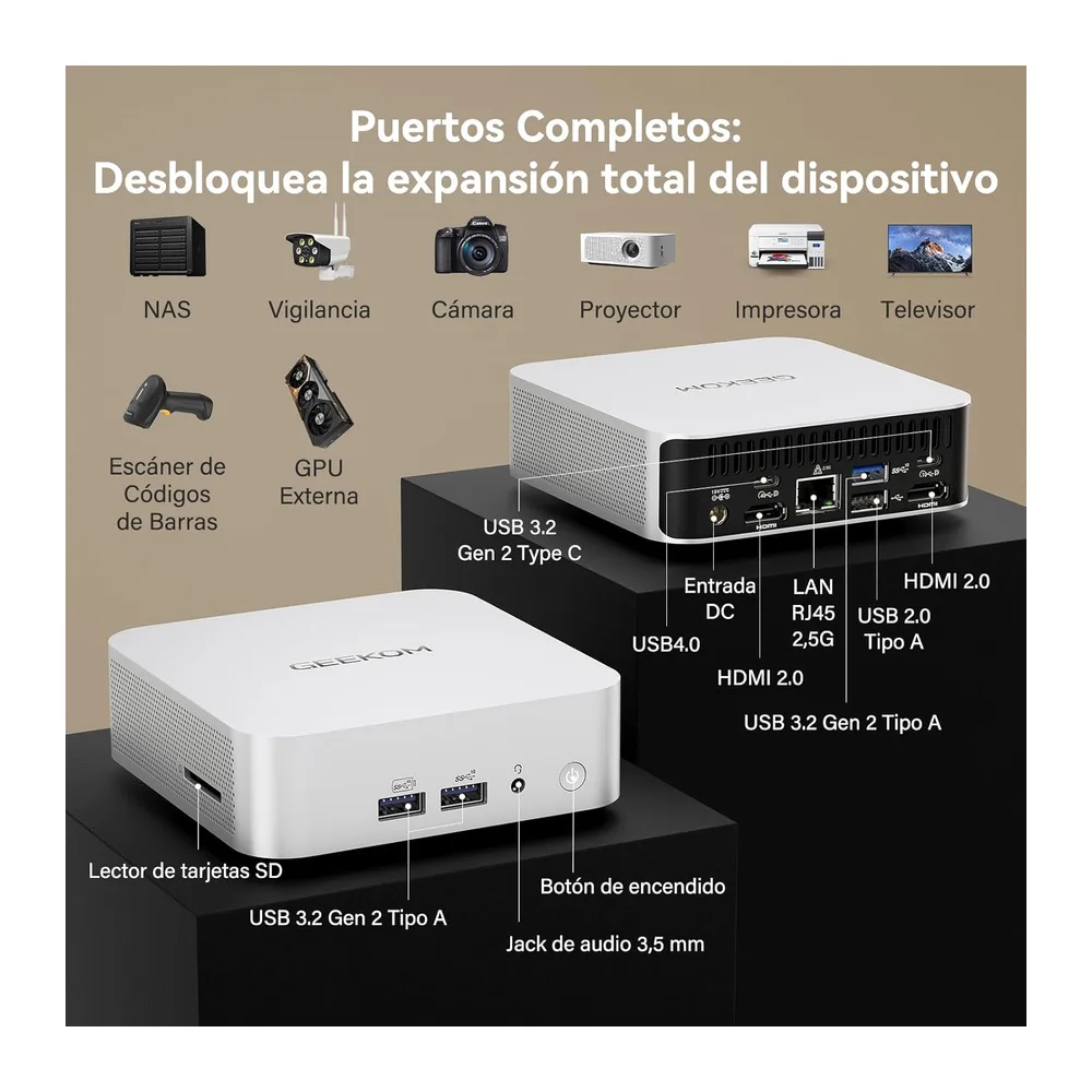 GEEKOM A7 Mini PC 2026 con AMD Ryzen 5 7535HS — 6