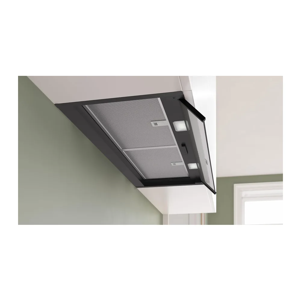 Serie 4 DBB85CC60 - Campana de diseño integrada, 80 cm, cristal transparente, color negro mate [Clase de — 2