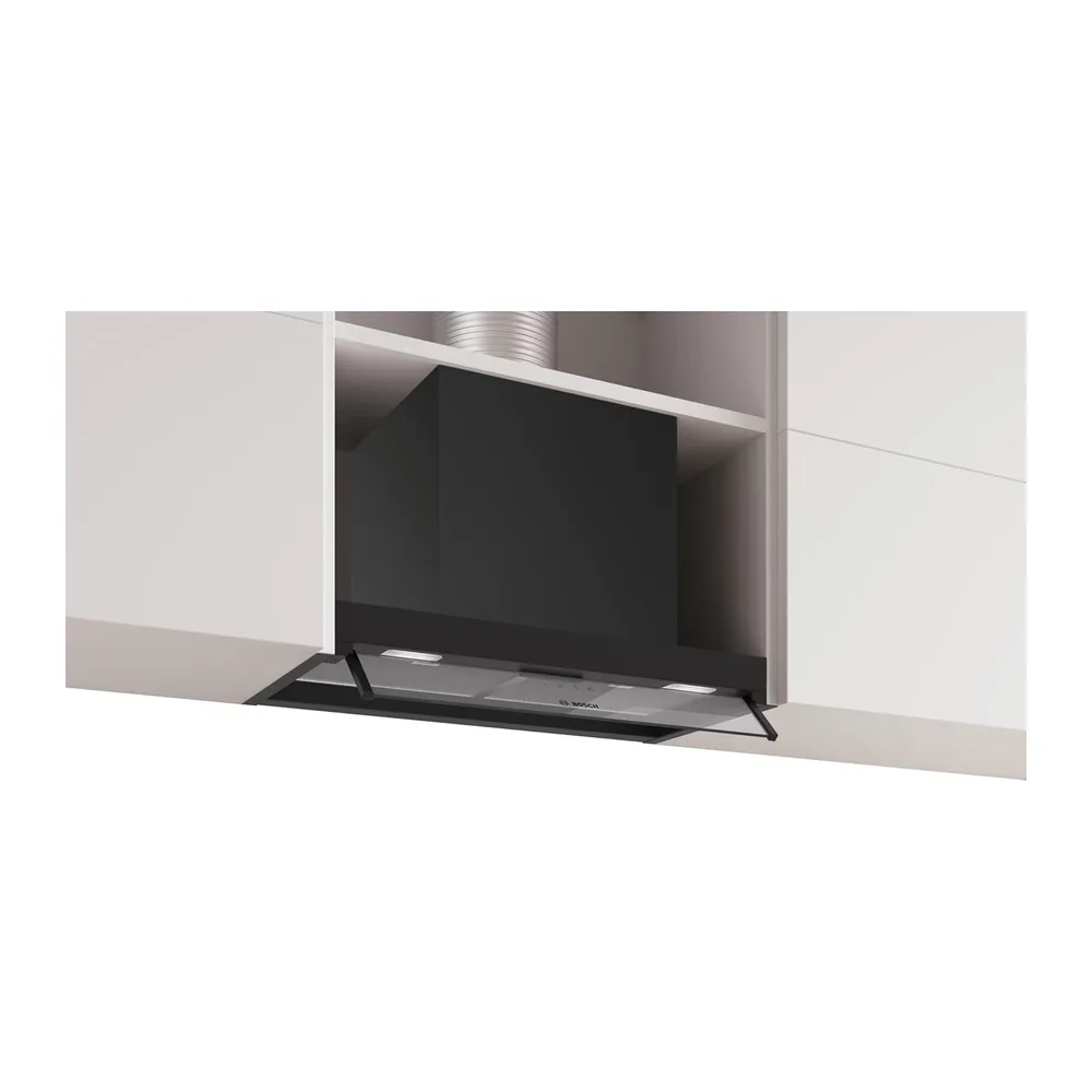 Serie 4 DBB65CC60 - Campana de diseño integrada, 60 cm, cristal transparente, color negro mate [Clase de