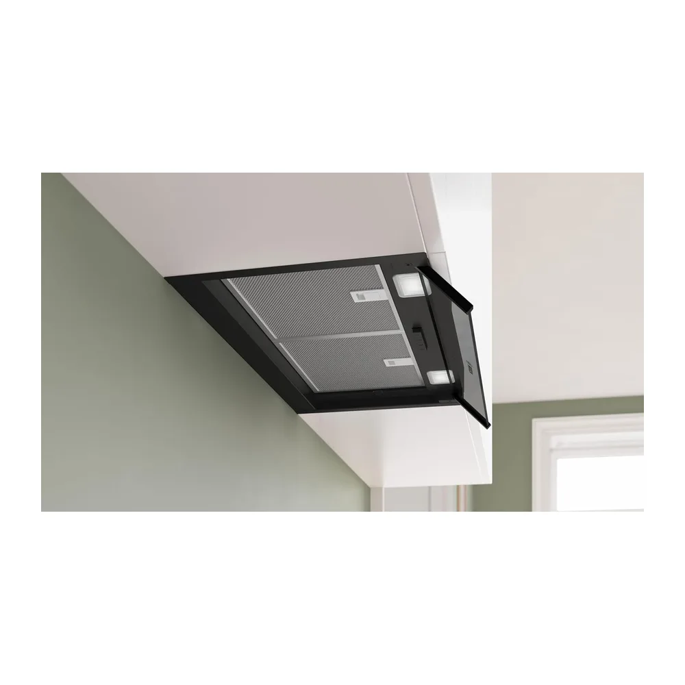 Serie 4 DBB65CC60 - Campana de diseño integrada, 60 cm, cristal transparente, color negro mate [Clase de — 4