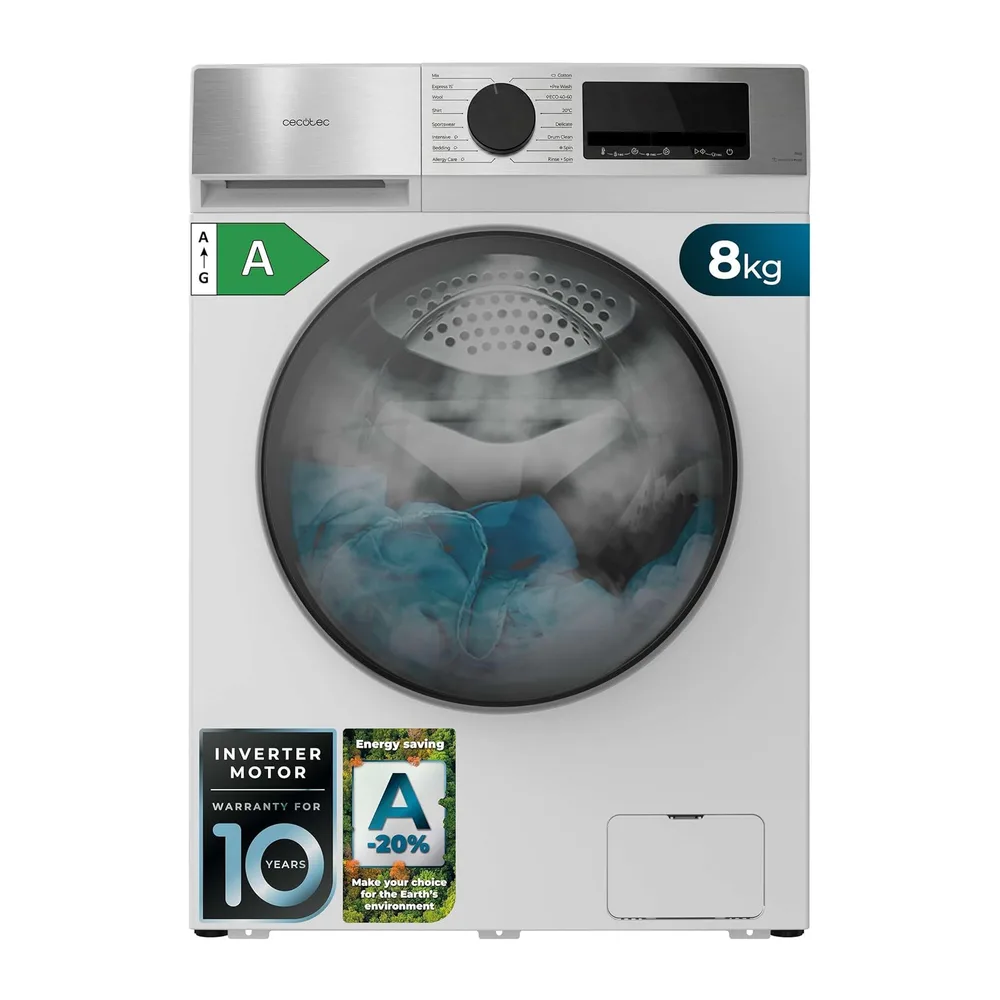 Cecotec Lavadora Carga Frontal 8Kg Bolero DressCode 8450 Inverter