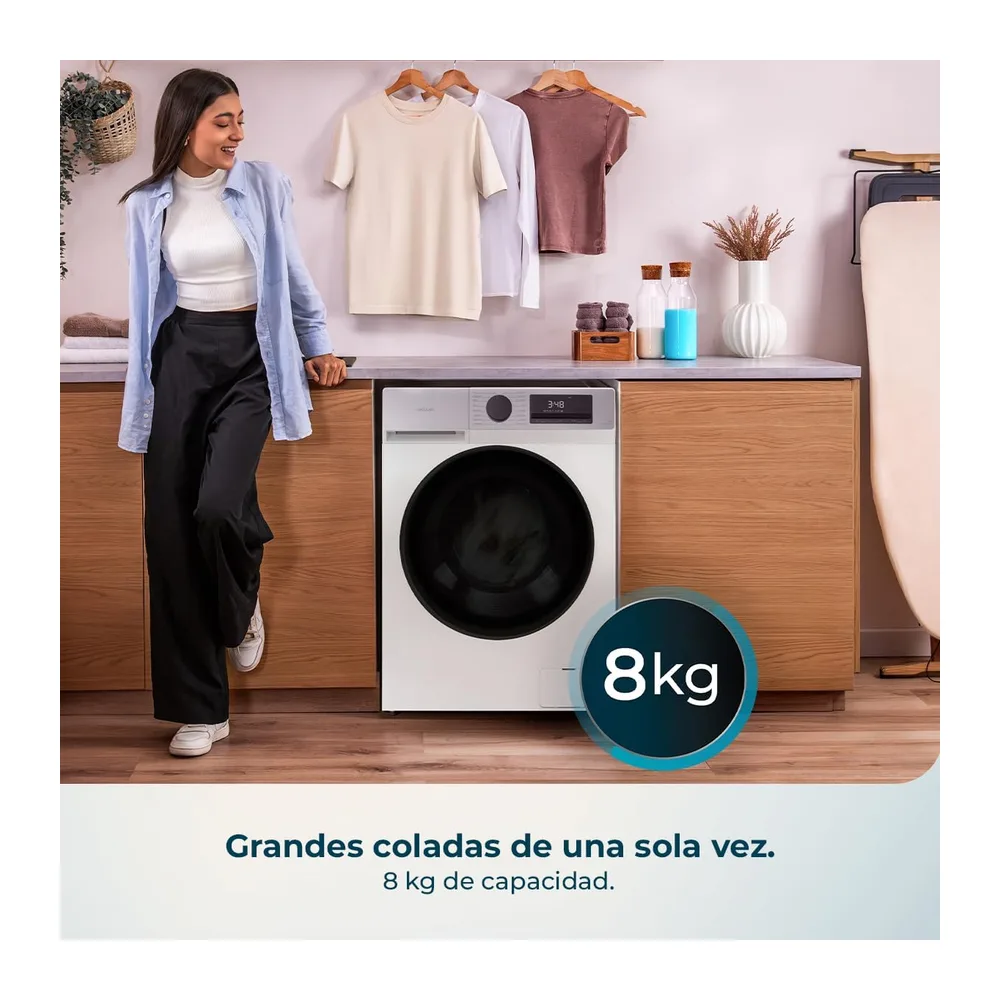 Cecotec Lavadora Carga Frontal 8Kg Bolero DressCode 8450 Inverter — 3