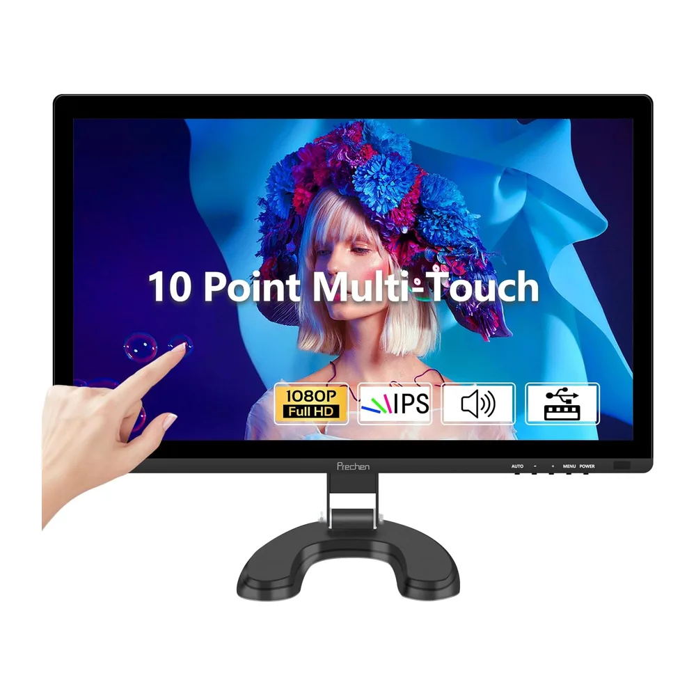 Prechen Monitor Táctil de 23,8 Pulgadas, Pantalla para PC con HDMI/VGA/USB [Clase de eficiencia energética A]