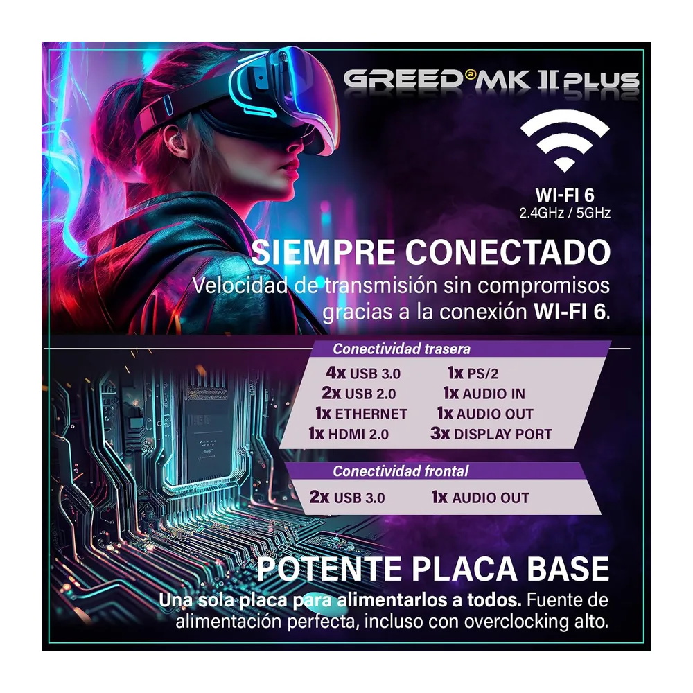 Greed® MK2 Plus - High End Gaming PC - AMD Ryzen 7 5700X + RX 9060 XT 16 GB - Ordenador de sobremesa a 4K & — 6
