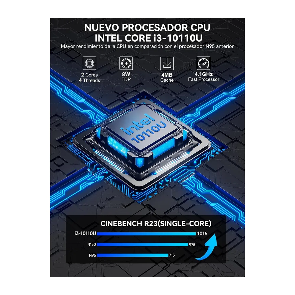 GMKtec G3 Pro Mini PC, 16 GB RAM 256 GB SSD M.2 Intel i3-10110U 4,1 GHz Mini Ordenador de Escritorio con — 3