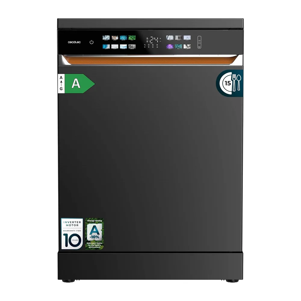 Cecotec Lavavajillas Independiente de 60 cm Bolero Aguazero 6900 Dark. 15 Cubiertos