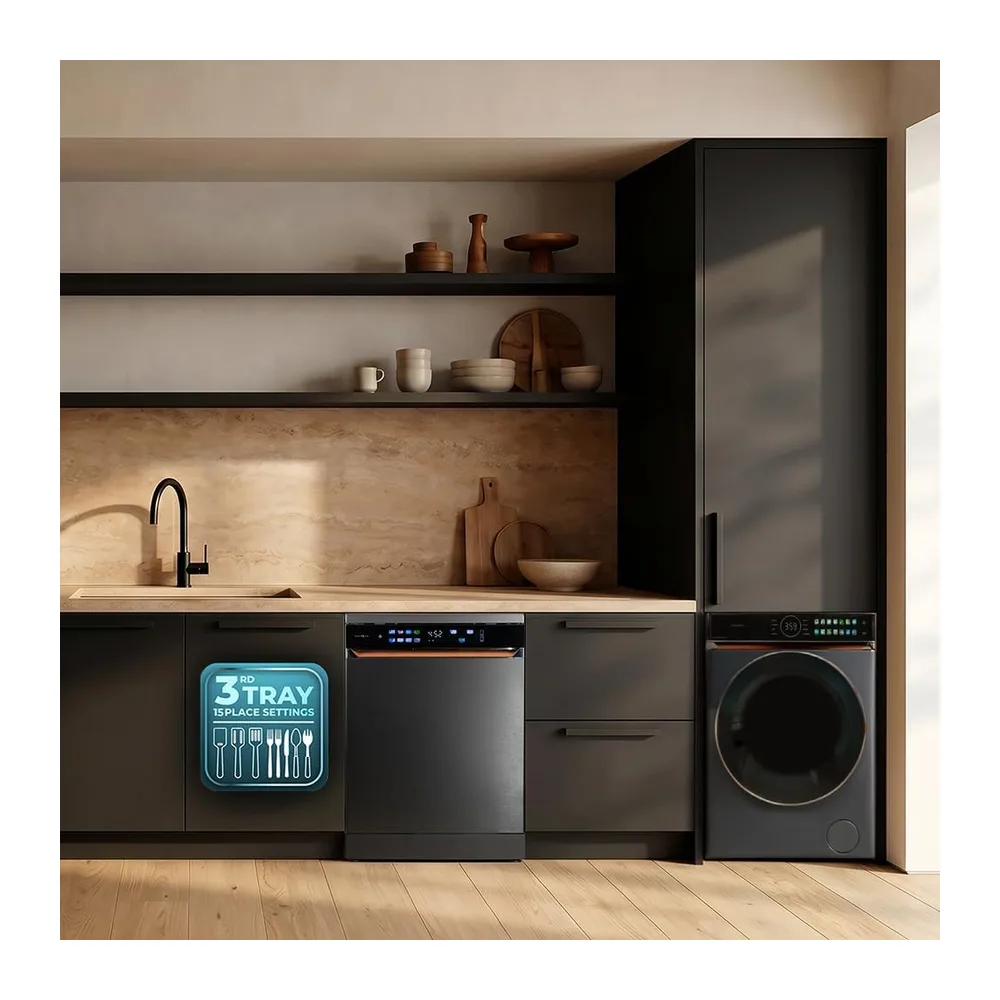 Cecotec Lavavajillas Independiente de 60 cm Bolero Aguazero 6900 Dark. 15 Cubiertos — 3