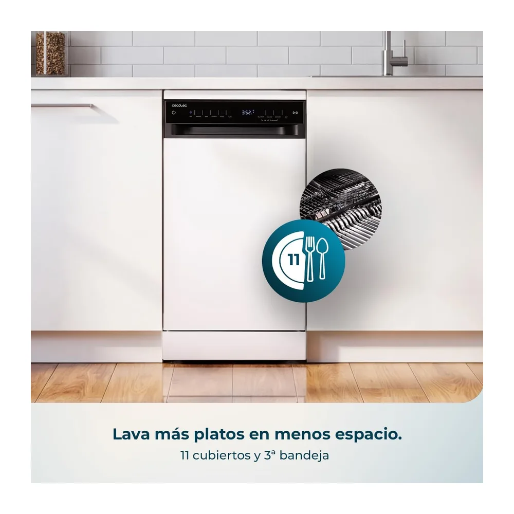 Cecotec Lavavajillas 45 cm Libre Instalación Bolero Aguazero 4360. 11 Cubiertos — 3