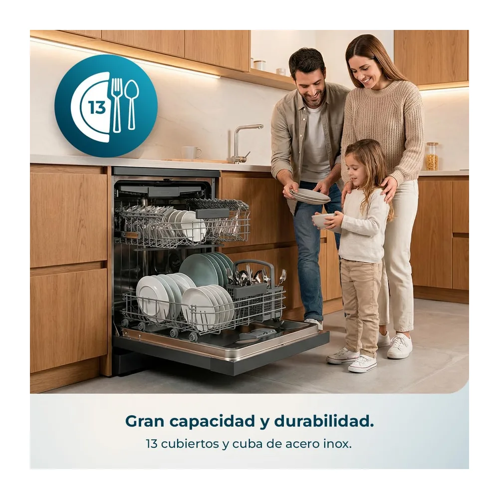 Cecotec Lavavajillas 60 cm Libre Instalación Bolero Aguazero 6205 Inox. 13 Cubiertos — 3