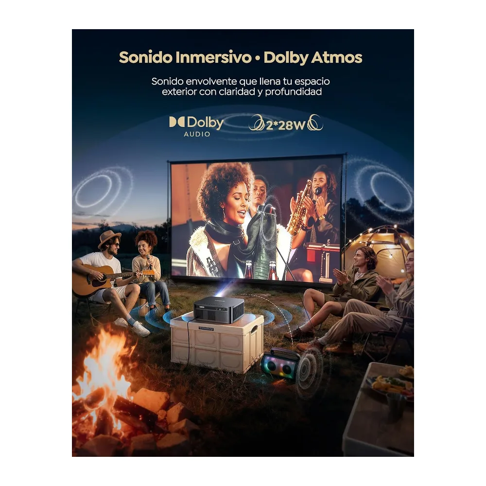 Proyector 4K | 2200 ANSI Brillo | Google TV 14.0 Integrado | Audio Dolby 56W| Proyector FHD 1080P Nativo, — 6