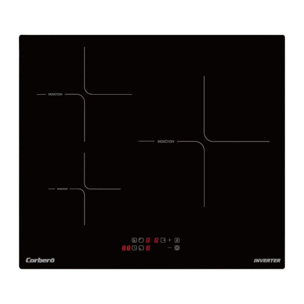 Corberó - Placa de Inducción | CCIM3662| 60cm | 3 Zonas | 6200W | Inverter| Zona Extra Grande |9 Niveles