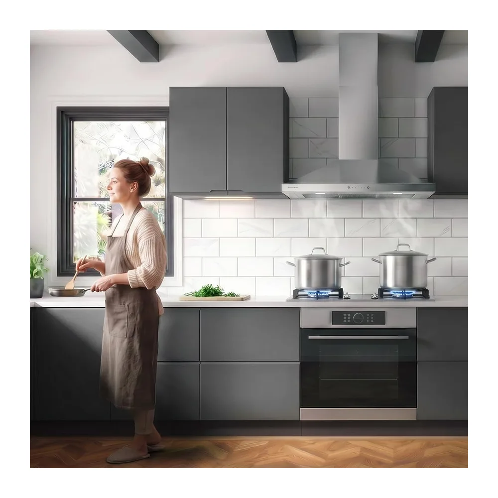 Cecotec Campana Extractora Piramidal 70 cm Bolero Flux PT 704400 Inox A+++. Cristal Frontal en Blanco — 4