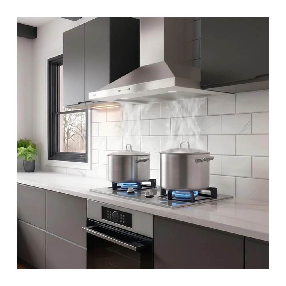 Cecotec Campana Extractora Piramidal 70 cm Bolero Flux PT 704400 Inox A+++. Cristal Frontal en Blanco — 5