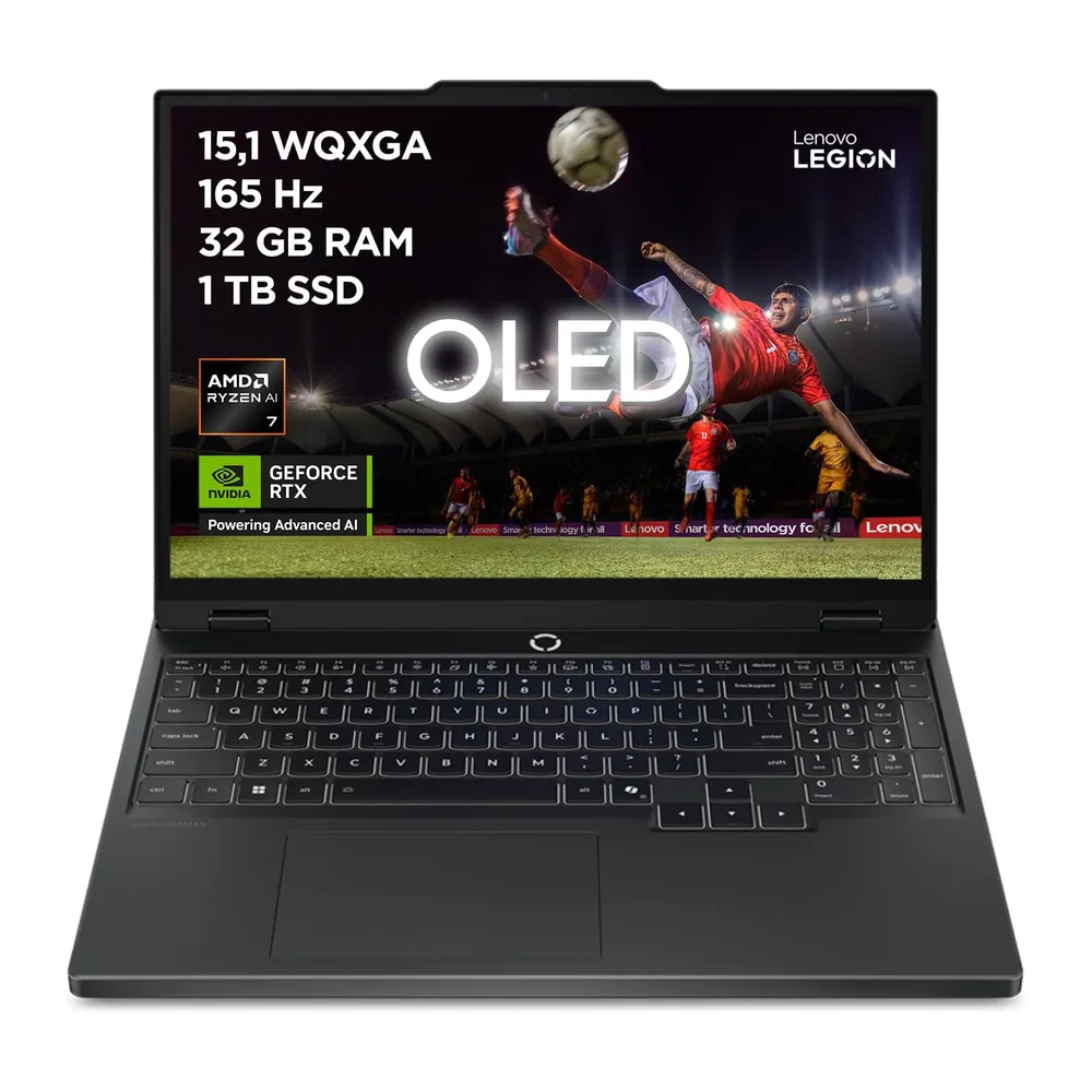 Lenovo Legion 5 Gen 10 - Portátil Gaming IA 15.1" OLED (AMD Ryzen 7 260, NVIDIA GeForce RTX5060, 165Hz, 32GB