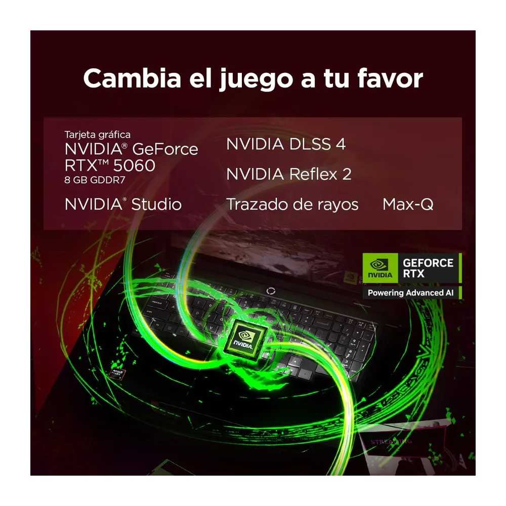 Lenovo Legion 5 Gen 10 - Portátil Gaming IA 15.1" OLED (AMD Ryzen 7 260, NVIDIA GeForce RTX5060, 165Hz, 32GB — 6
