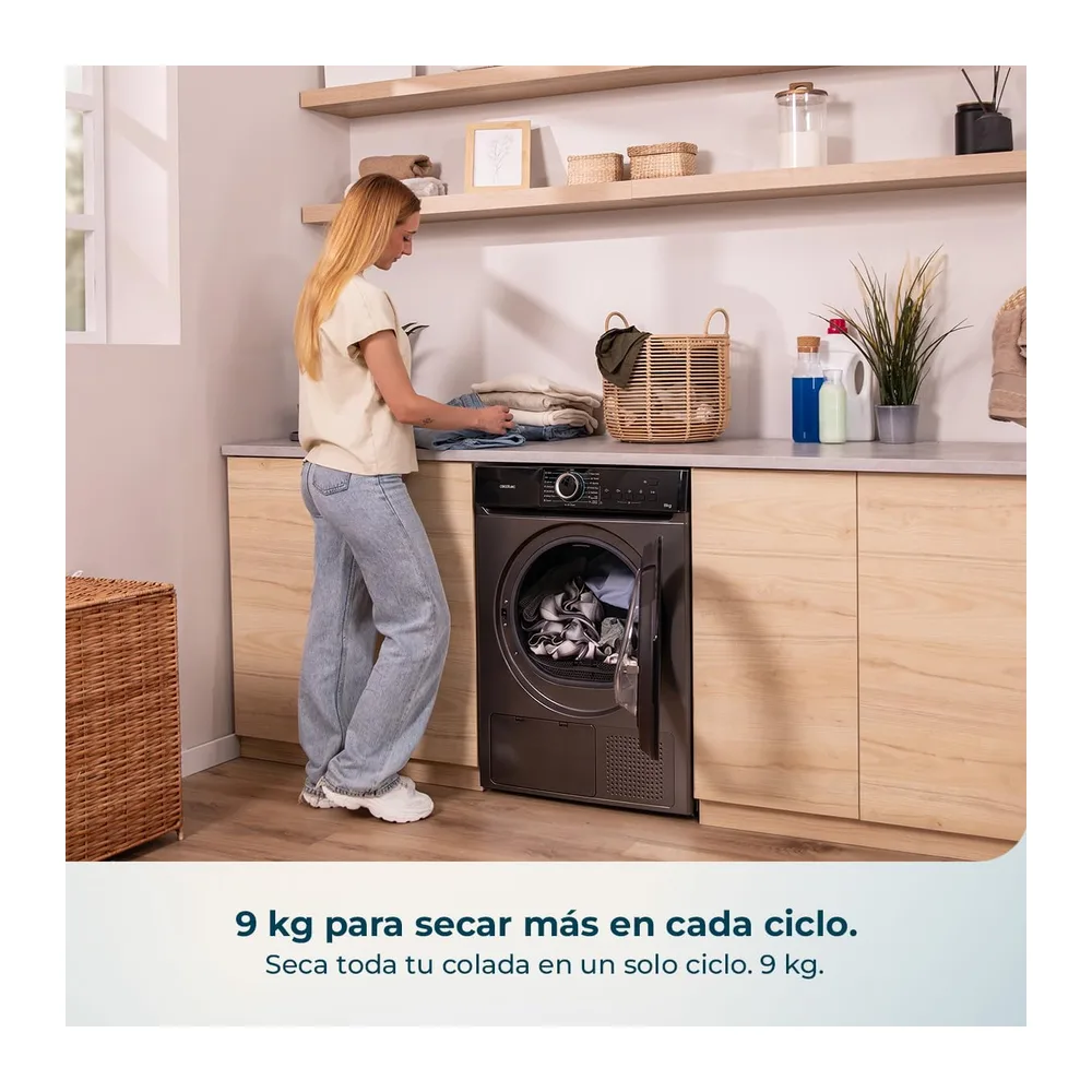 Cecotec Secadora Bomba de Calor 9Kg Bolero Dresscode Dry 9180 Steel. 650W — 3