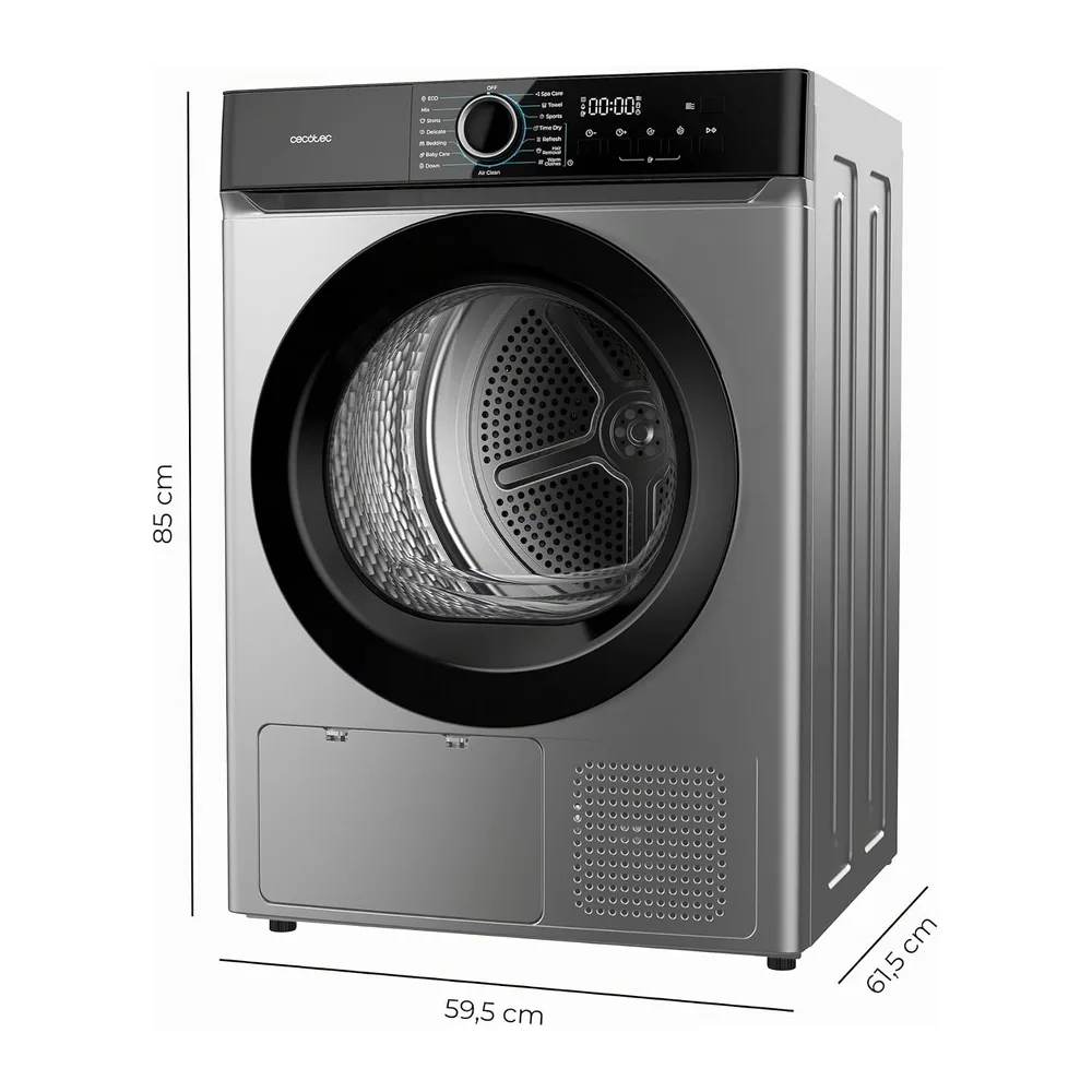 Cecotec Secadora Bomba de Calor 10Kg Bolero Dresscode Dry 10180 Steel. 700W — 2