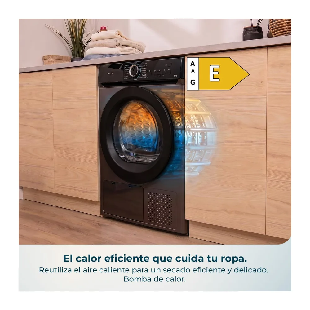 Cecotec Secadora Bomba de Calor 10Kg Bolero Dresscode Dry 10180 Steel. 700W — 4