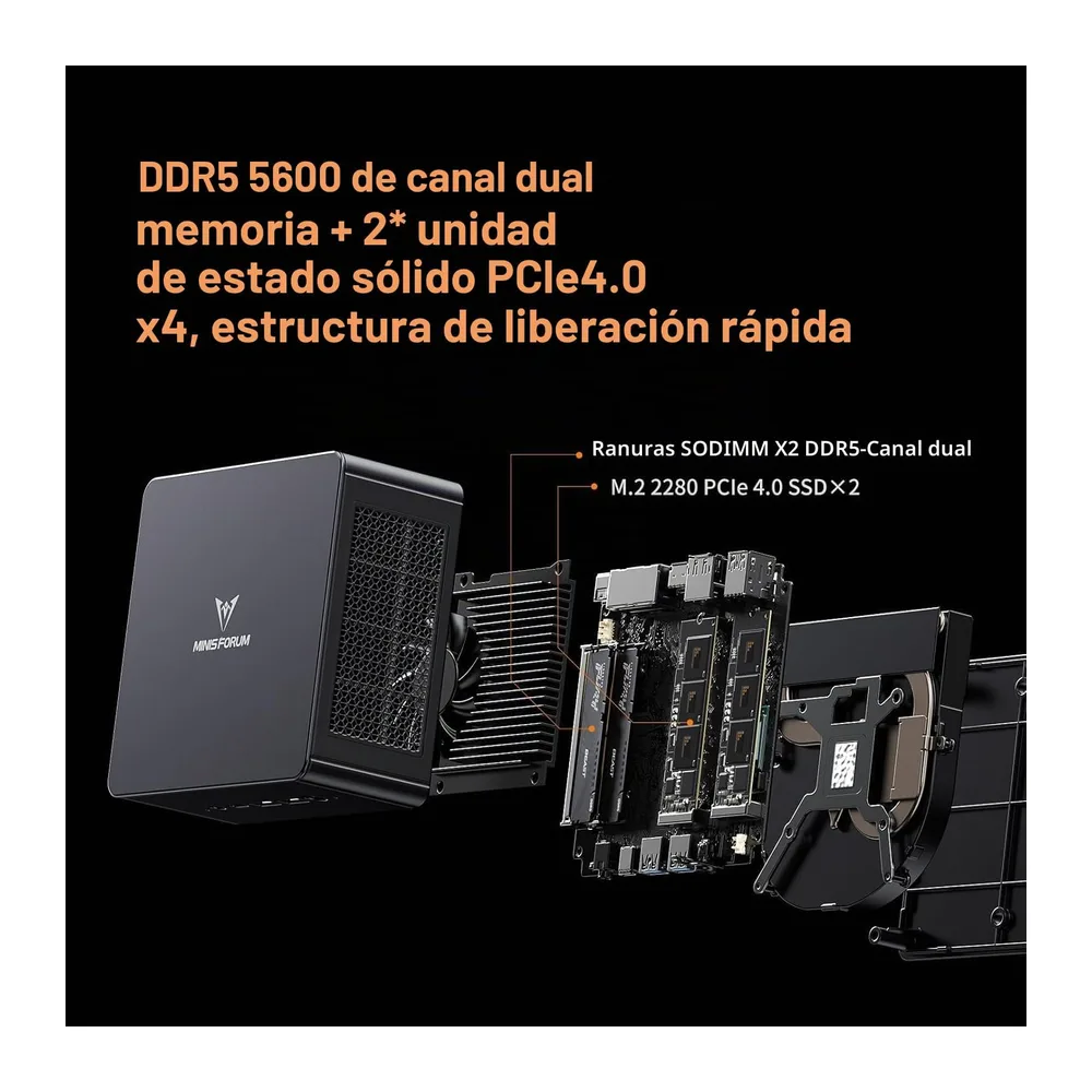 MINISFORUM UM890 Pro Mini PC, AMD Ryzen 9 8945HS 8C 16T Procesador hasta 5.2 GHz, AMD Radeon 780M, DDR5 — 6
