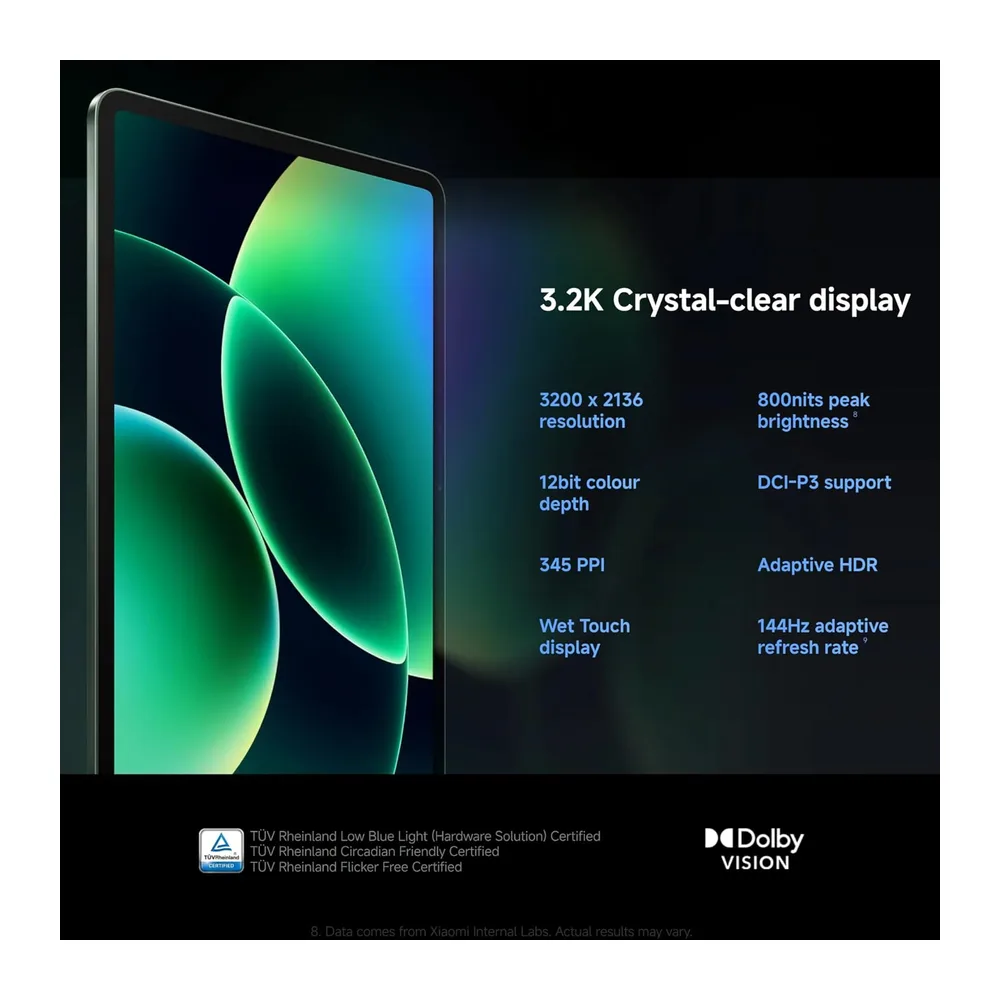 XIAOMI Pad 8 - Tablet de 11.2" 3.2K (Snapdragon 8s Gen 4, 8GB de RAM, 128GB de ROM, WiFi 7, 1 año de garantía — 5
