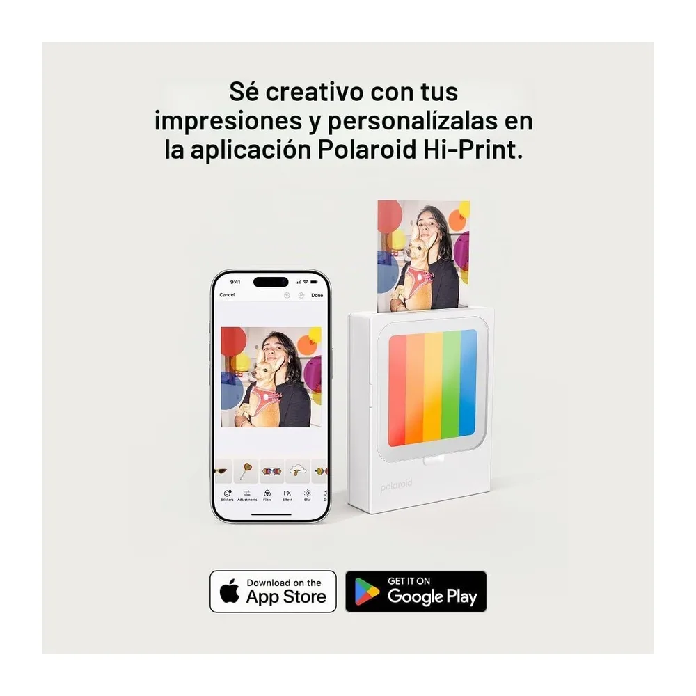 Polaroid - HiPrint 3x3 (7,6 cm x 7,6 cm) Paquete Impresora fotográfica Bluetooth de Bolsillo Blanca + 60 Hojas — 5