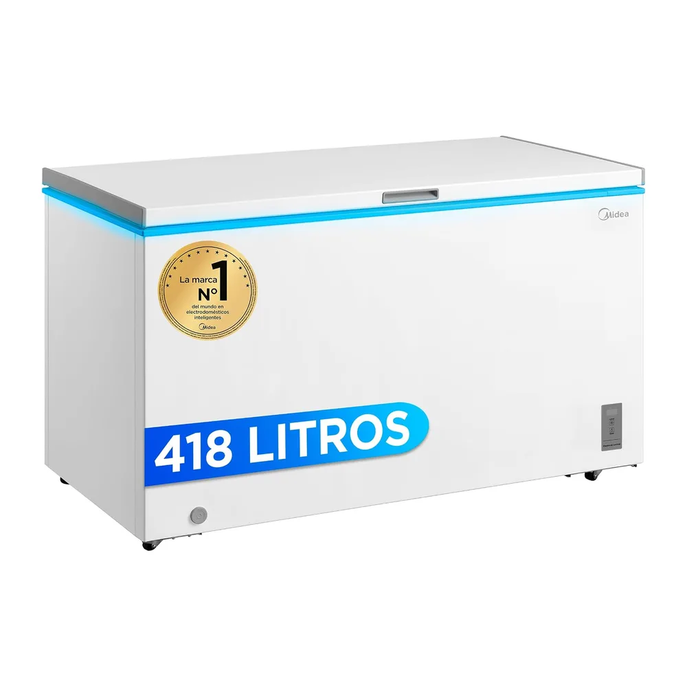 MIDEA Arcon Congelador Pequeño de 418L | Congelador Horizontal Convertible a Frigorífico con Motor Inverter,